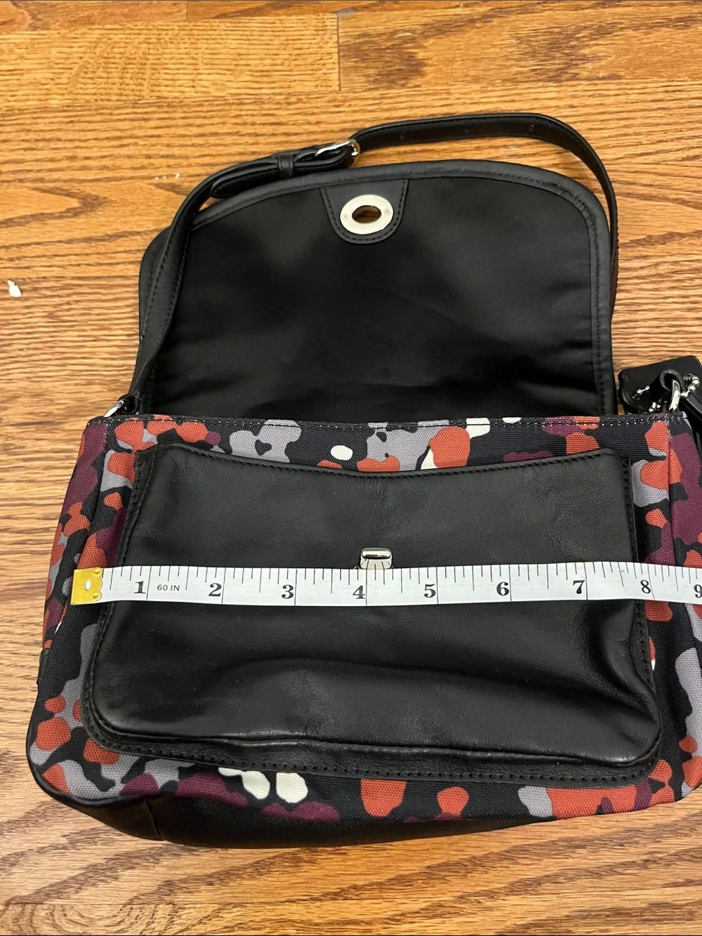 COACH F33333 Park Splatter Print Violet Flap Bag with COA